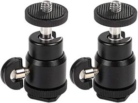 img 4 attached to 📷 MEKNIC Hot Shoe Mount Adapter with 1/4&#34; Thread and 360 Degree Rotatable Ball Head – Ideal for DSLR Cameras, LCD Monitor, Action Cameras, Mini DV, Flash Light, Studio Backdrop (Premium-2Packs)