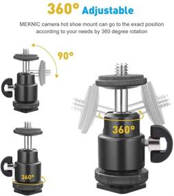 img 1 attached to 📷 MEKNIC Hot Shoe Mount Adapter with 1/4&#34; Thread and 360 Degree Rotatable Ball Head – Ideal for DSLR Cameras, LCD Monitor, Action Cameras, Mini DV, Flash Light, Studio Backdrop (Premium-2Packs)