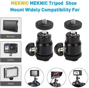 img 3 attached to 📷 MEKNIC Hot Shoe Mount Adapter with 1/4&#34; Thread and 360 Degree Rotatable Ball Head – Ideal for DSLR Cameras, LCD Monitor, Action Cameras, Mini DV, Flash Light, Studio Backdrop (Premium-2Packs)