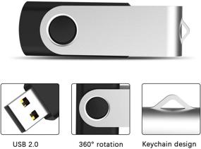img 2 attached to KEATHY 64GB Flash Drive 5 Pack - USB 2.0 Thumb Drives with Swivel Design - Bulk Memory Sticks in Assorted Colors