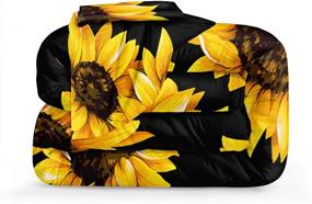 img 3 attached to Одеяло с подсолнухами Двусторонние наволочки Sunflower