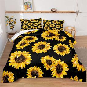 img 4 attached to Sunflowers Comforter Reversible Pillowcases Sunflower