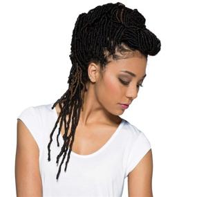 img 1 attached to 🔥 Bobbi Boss Синтетические волосы Джеркет-косички African Roots Braid Collection Nu Locs 18" (6 штук, 1B) - легкий стиль и подлинные африканские вибрации!