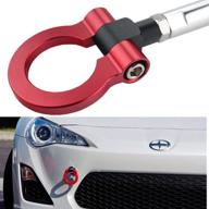 dewhel jdm racing aluminum tow hook front for scion fr-s brz impreza wrx sti toyota 86 (red) logo