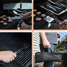 img 2 attached to 🔥 Valdo Home Stainless Steel BBQ Grill Tools Set - Premium 5 Piece Grilling Kit with Carry Bag and Silicone BBQ Mat