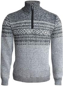 img 3 attached to Stay Cozy and Festive: Men's Quarter Christmas Sweater Fleece Pullover for T-Shirts & Tanks