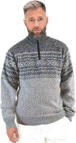 img 1 attached to Stay Cozy and Festive: Men's Quarter Christmas Sweater Fleece Pullover for T-Shirts & Tanks
