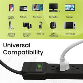 img 3 attached to 💡 GoGreen Power GG-16103MSBK 6 Outlet Surge Protector - Black, 2.5 Ft. Cord: Efficient Electrical Safety Solution