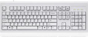 img 4 attached to 🔑 Perixx PERIBOARD-106 US W: High Performance Wired Keyboard with 20 Million Key Press Life - Full Size 17.9"x6.6"x1.7" - White