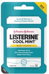 img 1 attached to Listerine Dental Floss, Cool Mint 55 yds (8-Pack)