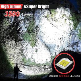 img 3 attached to Rechargeable Flashlight 3500 Lumens - Super Bright, Zoomable, IPX4 Waterproof, Tactical LED Flashlight with 2200mAh Batteries - Ideal Handheld Flashlight for Camping and Emergencies