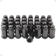 🔩 set of 32 black 9/16 lug nuts for trucks - bulge acorn cone seat, unf thread, 19mm (3/4") hex wheel lug nut (32, black) логотип