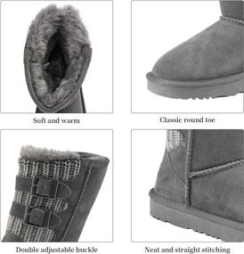 img 2 attached to DREAM PAIRS Sheepskin Winter Chesnut Boys' Shoes : Boots