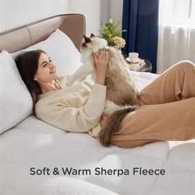 img 3 attached to 🛌 Матрас-топпер Sherpa от Bedsure – Всесезонный, 2-в-1 съемный толстый зимний топпер – Защита для глубокого кармана, размер Кинг – Дополнительно теплый и уютный матрасный топпер