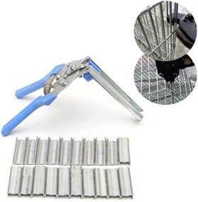 img 1 attached to 🔧 Type M Nail Ring Pliers: Hog Ring Kit for Animal Cages & Fencing - 600 Pcs Steel Rings Included
