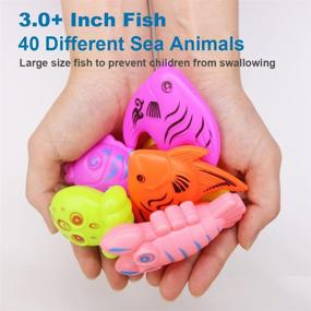 img 2 attached to 🎣 YEITIADY Magnetic Fishing Game Pool Toys for Kids - 2 Fishing Poles, 2 Fishing Nets, and 40 Floating Magnet Ocean Sea Animals - Bathtub, Bath Toys - Water Fish Toys for Kids, Toddlers