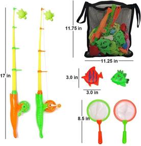 img 3 attached to 🎣 YEITIADY Magnetic Fishing Game Pool Toys for Kids - 2 Fishing Poles, 2 Fishing Nets, and 40 Floating Magnet Ocean Sea Animals - Bathtub, Bath Toys - Water Fish Toys for Kids, Toddlers