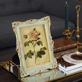 img 3 attached to CISOO Vintage Picture Frame 4x6 - Antique Photo Frame for Table Top Display and Wall Hanging - Home Decor, Green