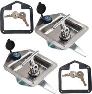 🔒 stainless steel t-handle lock with 2 trailer door latches and keys, ideal for camper rvs, trucks, and tools logo