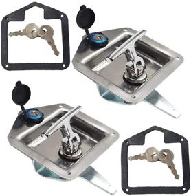 img 3 attached to 🔒 Stainless Steel T-Handle Lock with 2 Trailer Door Latches and Keys, Ideal for Camper RVs, Trucks, and Tools