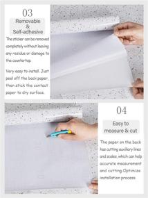 img 2 attached to Glossy Marble Peel and Stick Wallpaper for Countertops - Waterproof White Granite Adhesive Paper | Self-Adhesive Removable Wallpaper | Easy to Install and Clean | 15.7”×118” Size