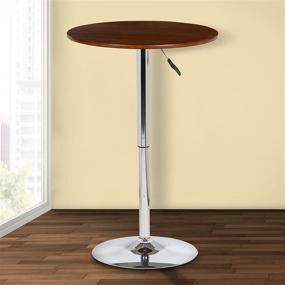 img 4 attached to 🔧 Optimize Product Title: Armen Living Bentley Pub Table with Walnut Wood and Chrome Finish - Adjustable Height