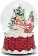 🎅 kurt s. adler 100mm musical santa on sleigh waterglobe: mesmerizing holiday decoration in multicolor логотип