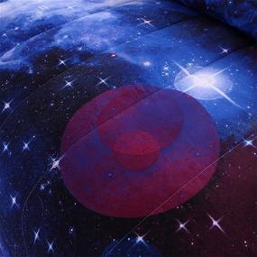 img 2 attached to 🌌 Full Size 3D Printed Space Quilt Set with A Nice Night Galaxy Design – Includes 1 Comforter and 2 Pillow Cases for Children, Teens, Boys, and Girls