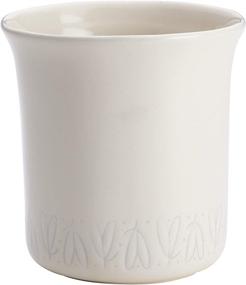 img 3 attached to 🍳 Ayesha Curry Ceramics Tool Crock/Utensils Crock - Stylish White Addition to Your Kitchen!