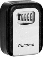 🔒 secure and waterproof key lock box: puroma 4-digit combination portable storage with wall mount - large capacity for house, car, and id keys (black & gray) логотип