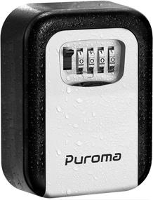 img 4 attached to 🔒 Secure and Waterproof Key Lock Box: Puroma 4-Digit Combination Portable Storage with Wall Mount - Large Capacity for House, Car, and ID Keys (Black & Gray)