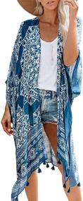 img 4 attached to 🧡 Sidefeel Orange Tassel Kimono Cardigan - Women's Clothing