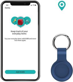 img 1 attached to 🔒 Чехол LowGeeker для AirTag: 2 штуки силиконовая защитная оболочка для Apple AirTag - держатель брелока-ключей - аксессуар для отслеживания - мягкий, черный/синий - версия 2022 года