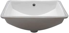 img 4 attached to Mocoloo 20x15 Rectangular Porcelain White Undermount Bathroom Sink - 7.5 Inch Deep Curved Bottom with Overflow, Small Square Lavatory Vanity Sink Mounted Under The Counter