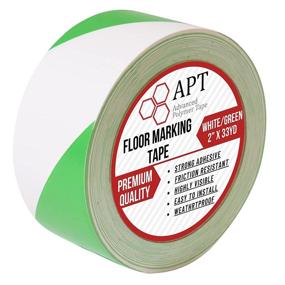 img 4 attached to APT Premium White And Green Striped Vinyl Floor Safety Marking Tape