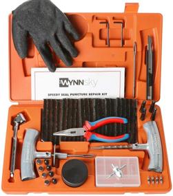 img 4 attached to WYNNsky Heavy Duty Tire Repair Tools Kit - 54 Pcs Truck Tool Box for Motorcycle, ATV, Jeep, Truck, Tractor Flat Tire Plug Set