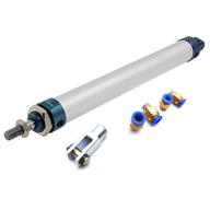 sydien mal series 25mm bore 200mm stroke double acting single rod pneumatic cylinder with y connector and 4pcs pneumatic quick fitting logo