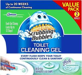 img 1 attached to 🚽 Scrubbing Bubbles Toilet Bowl Cleaning Gel Starter Kit with Dispenser and Gel, Glade Rainshower Scent – 12 Stamps in Total