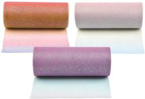 img 3 attached to 🌈 BUYGOO 3 Rolls Rainbow Glitter Tulle - Sparkling Tulle Fabric for Table Runner, Sash, Bow, Pet Tutu Skirt - Sewing & Crafting Fabric for Wedding, Unicorn, Halloween Party - Gift Ribbon (6 Inch x 10 Yards)