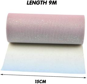 img 2 attached to 🌈 BUYGOO 3 Rolls Rainbow Glitter Tulle - Sparkling Tulle Fabric for Table Runner, Sash, Bow, Pet Tutu Skirt - Sewing & Crafting Fabric for Wedding, Unicorn, Halloween Party - Gift Ribbon (6 Inch x 10 Yards)