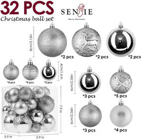 img 3 attached to 🎄 Shatterproof Silver Christmas Ball Ornaments Set - 32 pcs, Perfect for Xmas Trees