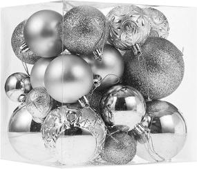 img 4 attached to 🎄 Shatterproof Silver Christmas Ball Ornaments Set - 32 pcs, Perfect for Xmas Trees