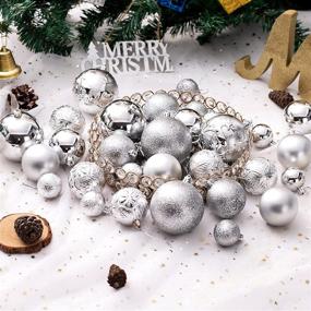 img 2 attached to 🎄 Shatterproof Silver Christmas Ball Ornaments Set - 32 pcs, Perfect for Xmas Trees