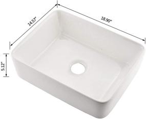 img 1 attached to 🚽 Enhance Your Bathroom with the VCCUCINE Rectangle Above Counter Porcelain Ceramic Vessel Vanity Sink Art Basin: 19"x15" Size