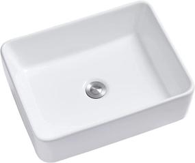 img 3 attached to 🚽 Enhance Your Bathroom with the VCCUCINE Rectangle Above Counter Porcelain Ceramic Vessel Vanity Sink Art Basin: 19"x15" Size