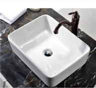 🚽 enhance your bathroom with the vccucine rectangle above counter porcelain ceramic vessel vanity sink art basin: 19"x15" size logo