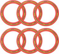 🏓 6 pack aero discs: outdoor pro flyer rings, flying toys for kids and adults - plastic ultimate glider toss game, 11 inches логотип