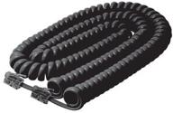 📞 steren 302-007bk coiled handset cord in black - landline telephone accessory logo