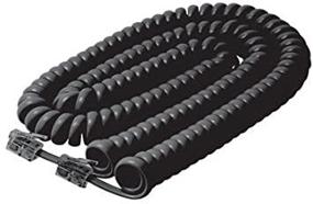 img 3 attached to 📞 Steren 302-007BK Coiled Handset Cord in Black - Landline Telephone Accessory