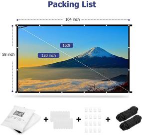img 2 attached to 📽️ Abosi 120 inch Portable Projection Movies Screen | 16:9 HD Foldable Anti-Crease | Double Sided Projection | Ideal for Home Theater, Outdoor & Indoor Use